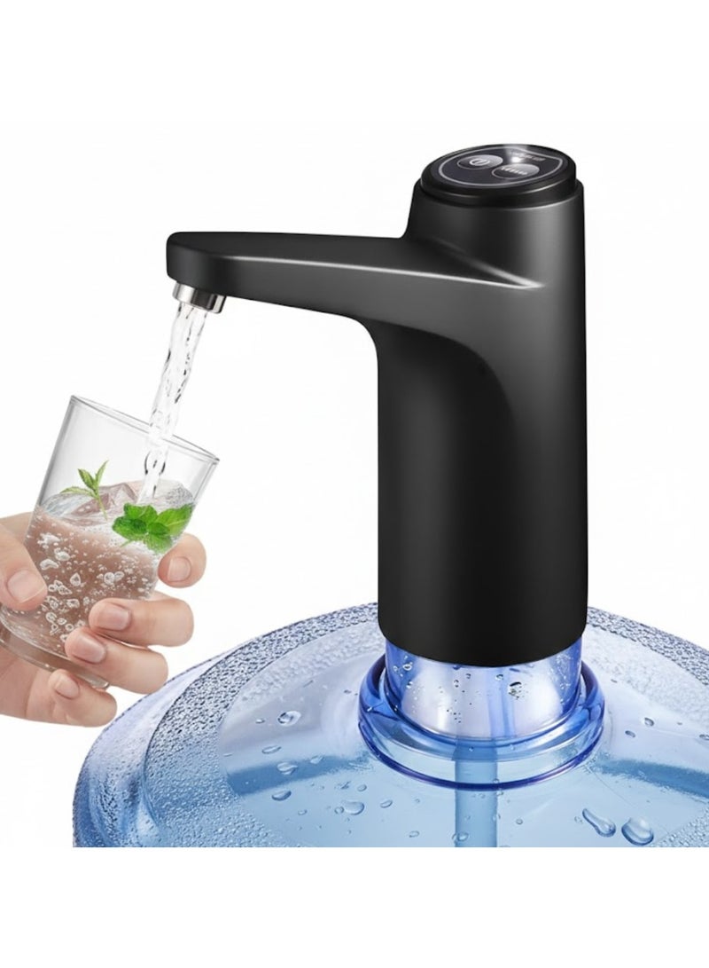 Casa Bella The Brand Rechargeable Mini Water Dispenser Portable and Light-Weight Pump with Easy Press Mechanism, Water Dispenser, USB Charging, Automatic Drinking Water Dispenser Pump, Portable Electric Water Dispenser for 2-5 Gallon Bottle Black & White - Image 1